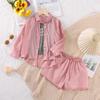 Aile Rabbit 2025 Verano Nuevo Moda Infantil Correa con Letras Casual Holgado Delgado Conjunto de Camisa y Shorts