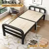 Cama individual plegable, cama de hierro para uso doméstico, cama doble para siesta de adultos, cama simple de madera maciza, cama pequeña temporal para viviendas de alquiler