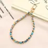 Moda Nova Corrente de Alumínio Couro Pintado Pingente de Celular Versátil Estojo de Fone de Ouvido Cordão Decorativo Chaveiro Corrente de Suspensão Anti-Perda