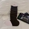 Calcetines YOUJIAXIU para Mujer Otoño Invierno Lana Fina Color Sólido Cubrepiés Calcetines sin Pies Estilo ins Calcetines de Canalé Apilados