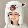 Bonito Sombrero de Felpa de Capibara de Dibujos Animados para Niños, A prueba de frío para Otoño e Invierno, Cálido, Protector de Orejas, Sombrero Lei Feng Engrosado
