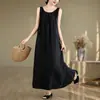 Novo Vestido de Verão Feminino 2026, Solto, Novo Estilo Chinês, Plissado, Sem Mangas, High-End, Longo