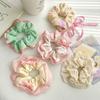 Goma para el pelo de niña con encaje de doble capa resistente, accesorio para el pelo de encaje fresco y delicado para niñas, coletero de princesa floral