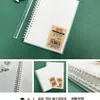 Cuaderno de hojas sueltas engrosado, cuaderno de espiral para estudiantes, cuaderno simple rayado, bloc de notas cuadriculado translúcido esmerilado