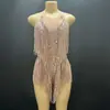 Nuevo Vestido de Danza Latina Brillante con Flecos 2025 en Color Nude, Ajustado, Elegante, Sexy, Mono Ultra Corto