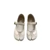 Novedad Moda Primavera y Otoño 2026 Zapatos Individuales Versátiles de Punta Dividida, Zapatos de Herradura, Mary Janes Retro de Gamuza con Correa Única