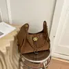 Bolso Cubo de Cadena con Patrón de Diamantes en Gamuza Estilo Pequeña Fragancia Retro para Mujer Bolso de Hombro Individual de Alta Gama Mate para Viajar