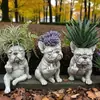 Floreira Escultura Ornamentada de Bulldog Francês Mal-Humorado Transfronteiriça Decoração de Jardim Artesanato Doméstico
