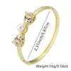 Pulsera Punk Exagerada de Leopardo para Mujer Pulsera Pulsera Pulsera Joyería Transfronteriza Europea y Americana Pulsera de Cobre con Circonita Microincrustada Simple Hip-hop