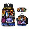Mochila Escolar Desenho Animado Infantil Mochila Transversal Amazon Blox Fruta Conjunto de Três Peças Mochila Escolar Lancheira Estojo