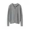 Estilo Preguiçoso Estilo Coreano~Cardigan com Capuz Tricotado 100% Caxemira Pura Consinee para Mulheres, Suéter Jaqueta Versátil para Roupas de Trabalho