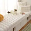Novo Almofada de Pelúcia de Coelho para Bay Window Estilo Creme Almofada para Peitoril de Janela Tapete Espesso Antiderrapante para Quarto Manta Tatami para Varanda