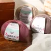 Hilo de Lana Pura Peinada Fino Bola de Hilo de Lana Fina Hermosa 50g Grosor Medio Crochet a Mano DIY Suéter Bufanda Tejida