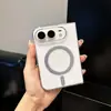 Adequado para Capa de Celular com Suporte Magnético Dobrável Transparente Iphone18Duo Capa Protetora de Cobertura Total em Acrílico Laser 18D