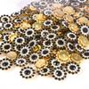 Hebilla de Girasol con Pedrería, Hebilla de Flor con Pedrería de Garra de Cristal, Pedrería Cosida a Mano, Accesorios de Pedrería Galvanizada, Decoración de Joyería DIY