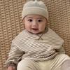 Suéter informal de moda con cuello redondo a rayas y manga larga para bebés y niños de estilo coreano para primavera y otoño.