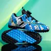 Sapatos de Futebol de Verão Novos Transpiráveis com Fivela Rotativa para Crianças Mais Velhas, Meninos e Meninas, Sapatos de Futebol para Treino Sem Cadarços