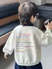 Q091 Camisa Polo para Niños con Bordado de Letra, Top de Primavera y Otoño, Nueva Camisa Polo Infantil Estilo Coreano con Costuras Visibles, Moderna