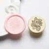 Sello de Cera de 2.2 cm Cabeza de Sello Floral Simple Serie Floral Tallado con Láser Planta Latón Cabeza de Sello Venta al por Mayor desde Fabricante