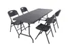 Mesa plegable HDPE moldeada por soplado estrecha 180*70 * 74cm panel de 3.5cm de grosor plástico imitación madera mesa de comedor