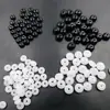 Cuentas espaciadoras negras imitación obsidiana de fábrica espaciador pieza Ping An imitación jade blanco espaciador espaciador lote a granel