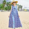 Vestido de Algodão e Seda de Alta Qualidade Sem Mangas Estilo 2026 para o Verão, Vestido de Praia Estiloso para Mãe Jovem em Férias na Praia de Sanya
