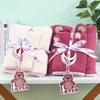 Set de Toallas de Oso Fresa, Toalla Facial Linda de Dibujos Animados, Toalla de Playa Gruesa Absorbente, Toalla de Terciopelo Coral, Juego de Dos Piezas de Toalla de Baño