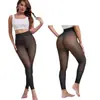Leggings semitransparentes 90% pretos para uso transfronteiriço, efeito 'sheer' artificial, outono e inverno, tamanho grande, forrados com fleece, para mulheres, na cor cinza de comissária de bordo