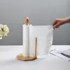 Estante de Almacenamiento Creativo para Cocina, Portarrollos de Papel Portátil, Portarrollos de Papel de Cocina para el Hogar, Estante de Almacenamiento de Bambú, Estante Colgante, Portarrollos de Film Plástico