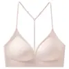 Sujetador Sexy con Tirantes de Espalda Descubierta y Copas Triangulares con Adorno de Pedrería para Mujer, Líquido Fino Invisible Tipo Base, Sujetador con Correa Push-Up para Pecho Pequeño