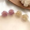 Aretes de Flor Rosa, Estilo Retro de Invierno Año Nuevo, Adecuados para Rostros Redondos, Aretes Pequeños de Frijol Adelgazantes, Aretes de Año de Nacimiento, Diseño Floral