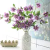 Clematis Britânico Artificial flor artificial decoração suave para casa Modelo de Quarto sala de estar pastoral europeia mesa de jantar flor de seda