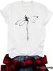 Em estoque Europeu e americano gola redonda moda libélula estampada top feminino camiseta Amazon em estoque solto manga curta comércio exterior atacado