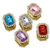 Hebilla de diamante rectangular de 15 * 19 MM, taladro de costura manual de cuatro agujeros planos, accesorios de costura de ropa, cadena de garra DIY, accesorios de joyería