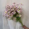Crisantemo solar artificial de 6 cabezas, girasol pequeño, crisantemo de verano estilo jardín Monet, decoración de arreglo floral para bodas, flores falsas para fotografía en casa