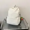 Mochila de Hombro Doble de Color Sólido de Gran Capacidad Estilo Coreano para Mujer Mochila Versátil Simple Mochila para Escuela Secundaria de Hombre Mochila de Doble Hombro para Estudiante Universitario Impermeable