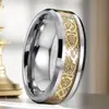 Anel Masculino de Aço Titânio Estilo Nacional Transfronteiriço Anel de Dedo Dragão Joia de Mão Popular Europeia e Americana Galvanoplastia a Vácuo Aço Inoxidável