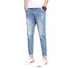 Jeans Cortos Rasgados de Moda para Hombre Marca de Moda para Hombre Ajustados Skinny Casuales Pantalones Sueltos Pantalones Skinny de Color Claro para Hombre