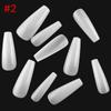 Bolsa de Alta Calidad de 500 Piezas Uñas de Ballet Transparentes/Puras de Colores/Coloreadas Largas Coffin Uñas Portátiles Uñas Postizas Manicura