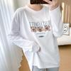 Top de amamentação pós-parto para mulheres grávidas, camiseta de camada base para sair, camiseta de manga comprida, roupa de lua para primavera e outono, camiseta de amamentação para período de alimentação para mulheres