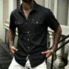 2026 Amazon Camisa de Verano para Hombre Estilo Americano Nuevo Diaria de Manga Corta Moda Versátil Casual Camiseta de Color Sólido