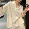 Traje Deportivo de Verano para Mujer 2026 Nuevo Estilo de Moda Camisa Polo Holgada de Manga Corta Pantalones Cortos Casuales Conjunto de Dos Piezas Moderno