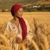 Algodón Mercezado de Alta CalidadTela de Sudadera para Dama Estilo Pastoral Africano Bufanda Larga para la Cabeza Bufanda Resistente al Viento y a la Arena de Alta Calidad Cubrecabezas