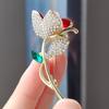 Nova moda tridimensional flor pérola diamante broche personalizado criativo gota óleo flor corsage moda all-match acessórios