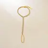 Pulseira Clássica Inspirada no Design S07 em Aço Inoxidável Dourado 18K com Strass Branco e Corrente
