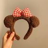 Diadema Especial para Lavar la Cara, Diadema Divertida de Otoño e Invierno con Diseño de Oso Lindo, Cinta para el Pelo, Horquilla, Accesorios para el Pelo, Tocado de Felpa
