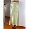 Nueva Falda de Satén Estilo Chino para Mujer Verano 2026 Nueva Textura Plisada de Acetato Falda de Cola de Pez Adelgazante para el Trabajo