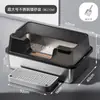 Bandeja de Arena para Gatos de Acero Inoxidable Abierta con Borde Alto Sobredimensionada Antisalpicaduras Profundizada Semi-cerrada Inodoro para Gatos Suministros para Mascotas