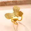 Anillo Popular Transfronterizo para Mujer, Anillo de Acero Inoxidable con Baño de Oro de 18 Quilates Moderno y de Alta Gama, Anillo de Acero de Titanio con Lazo Prensado en Aceite