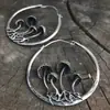 Aretes de anillo hueco con forma de hongo caliente transfronterizos Europa y Estados Unidos aretes vintage de plata fabricantes al por mayor